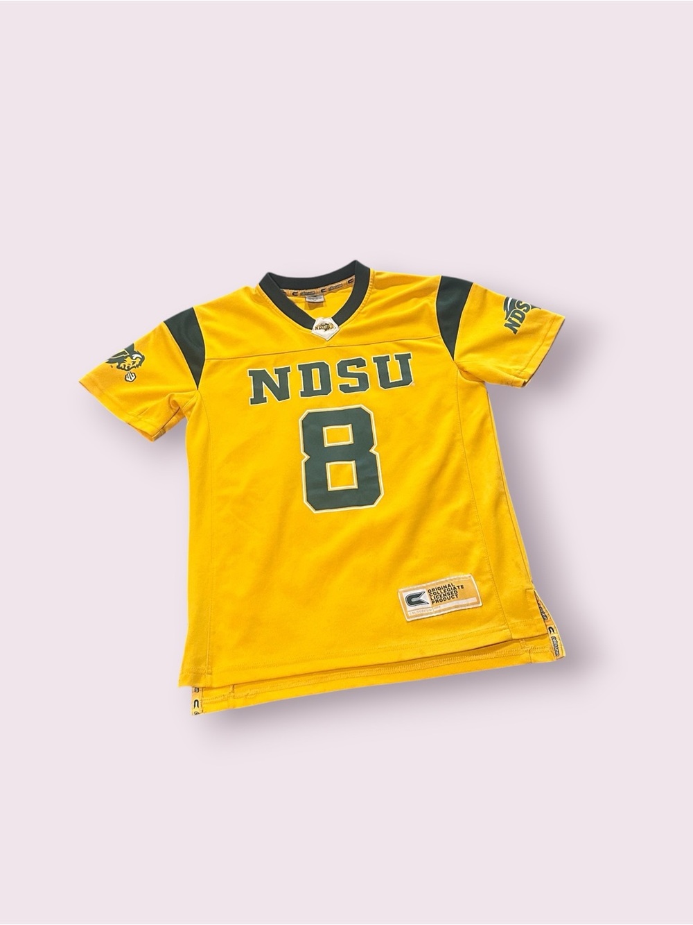 Colosseum NDSU Youth Gold & Green Football Jersey #8 Size Medium (10/12)
